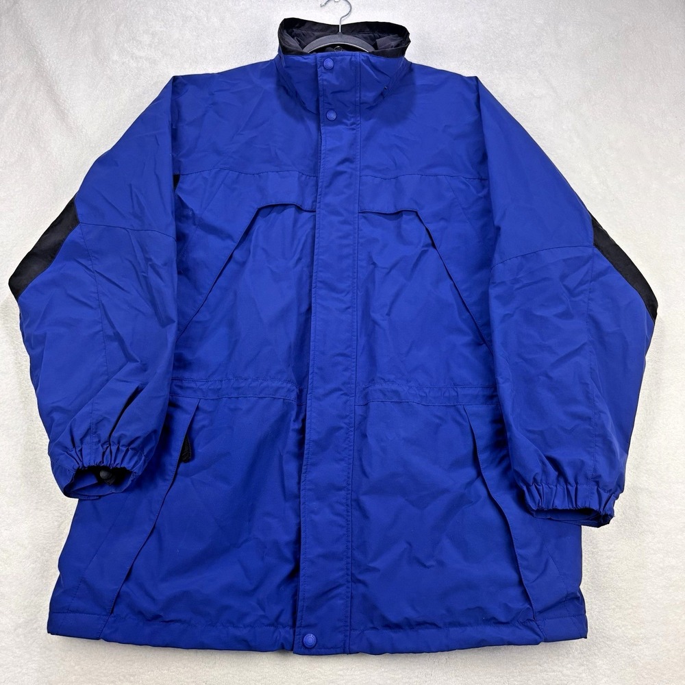 Eddie Bauer Jacket Mens Medium Blue WeatherEdge Waterproof Shell Coat‎